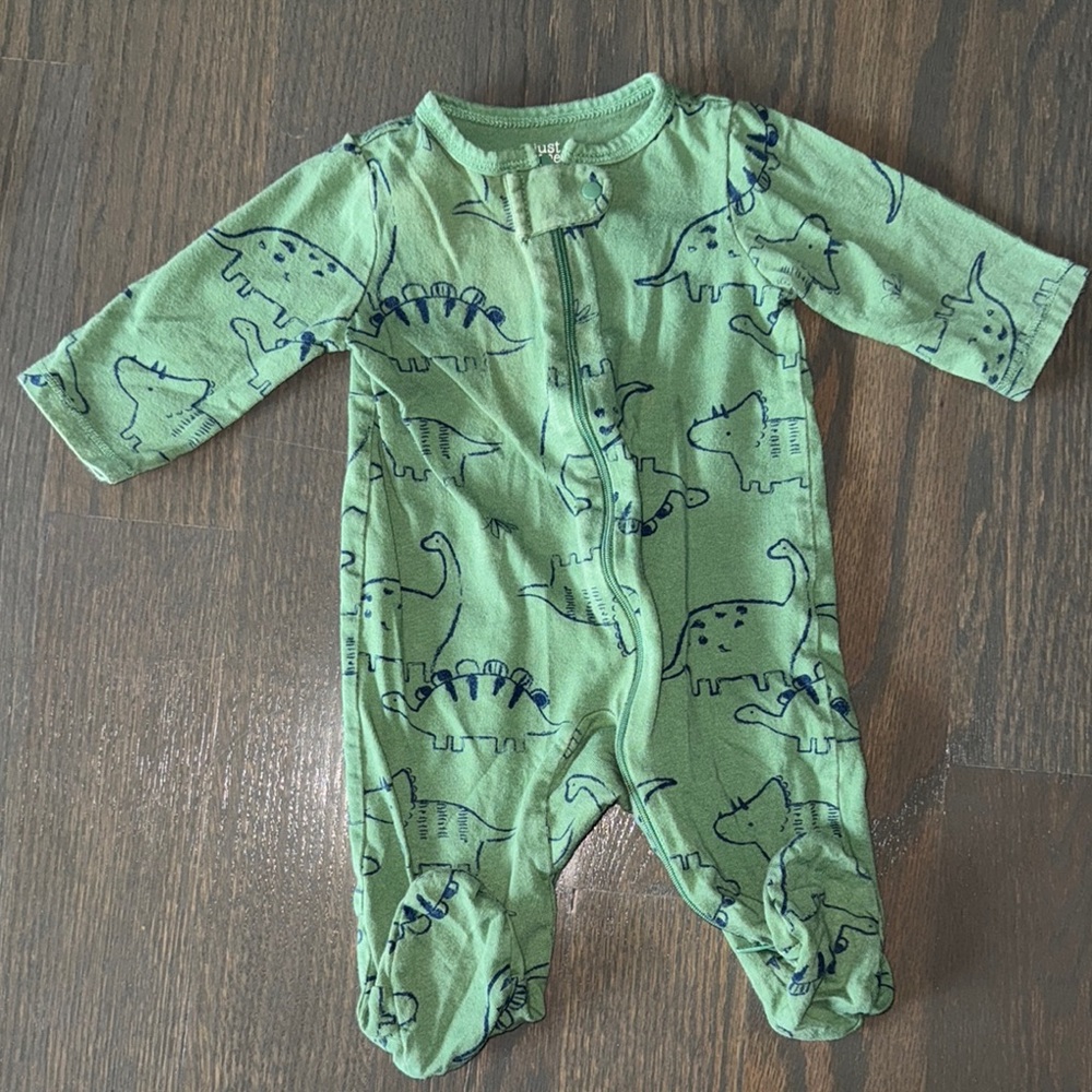 Just One You made by Carter’s Green Dinosaur Print Footie | 3M